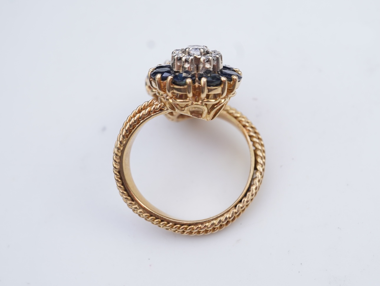 A sapphire, ruby and diamond demi-parure, mid 20th century